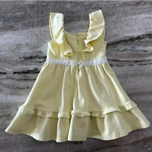 Janie and Jack Yellow Flutter Strap Dress 2T, Eyelet Lace, Spring/Summer - Picture 4 of 7